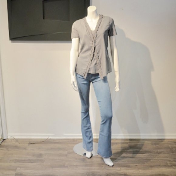 Fringey Detail Cotton/Linen Slipover Top - Picture 2 of 8